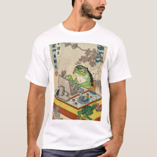 T-shirt Frog Jouer Pc Jeux, Ukiyo-e Frog Art, Frog
