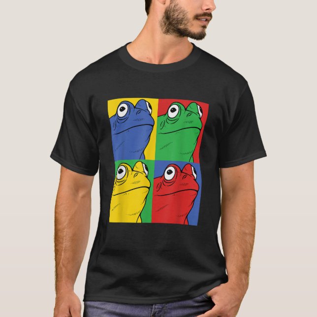 T-shirt Frog Pop Art Retro Amphibian Tee (Devant)