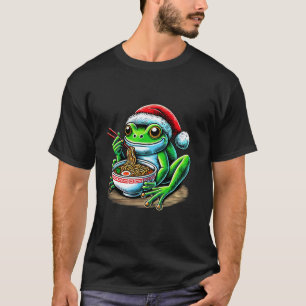 T-shirt Frog Ramen Santa Hat Noël japonais Noël Noël Noël 