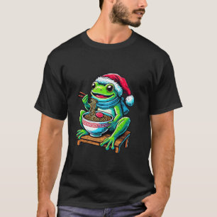 T-shirt Frog Ramen Santa Hat Noël japonais Noël Noël Noël 