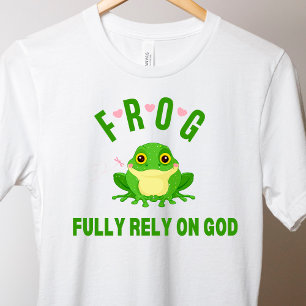 T-shirt Frog Religieux Pleinement Dépendre De Dieu Christi