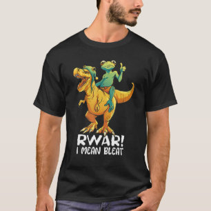 T-shirt Frog Riding Rex Rawr Bleat  Birthday Boy Girl Kids