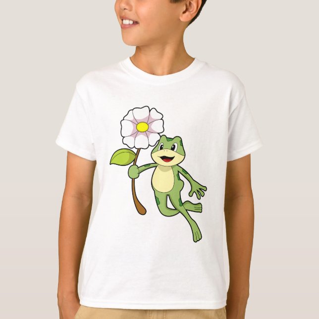 T-shirt Frog with Flower. (Devant)