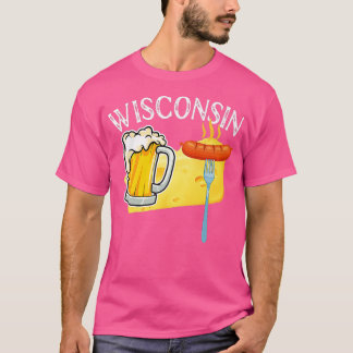 T-shirt Fromage d'État Wisconsin Bras de bière