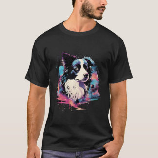 T-shirt Frontière Collie Chien Hommes Femmes Enfants