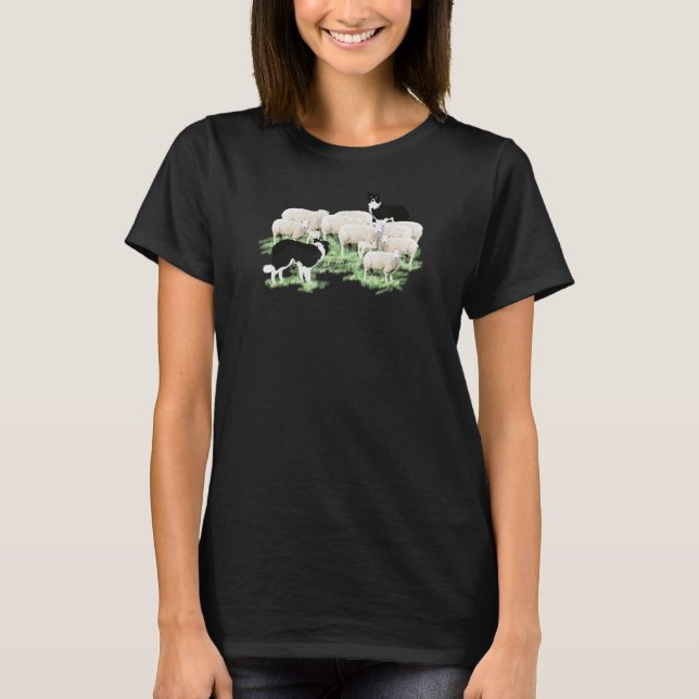 T-shirt frontière collie chiens éleveurs moutons (Devant)