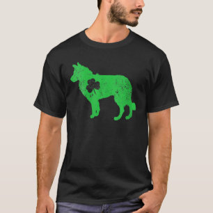 T-shirt Frontière des femmes Collie Irlandais Clover St P
