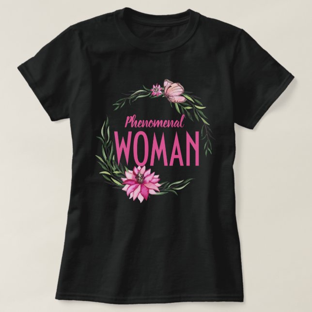 T-shirt Frontière florale - Femme Phénoménale (Design devant)