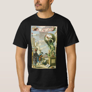 T-shirt Frontispice d'atlas de l'ère baroque vintage Globe