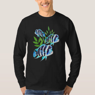T-shirt Frontosa Cichlid School Aquarium Plantes Fish Tank