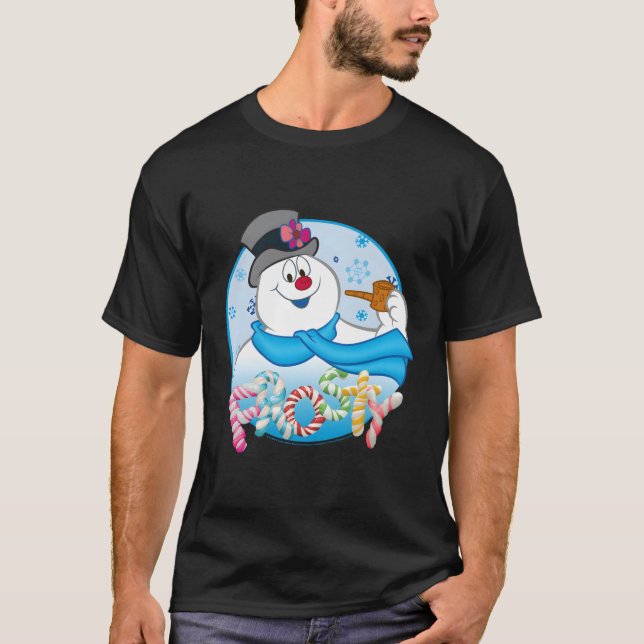T-shirt Frosty Les Lettres Bonbons De Neige Portrait (Devant)