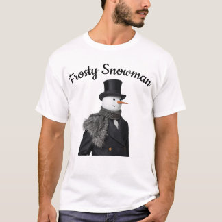 T-shirt Frosty Snowman Simple Elegant Chirstmas Snowman