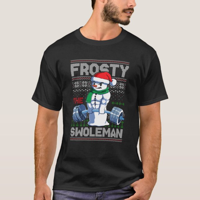 T-shirt Frosty The Swoleman Ugly Christmas Sweater Funny S (Devant)