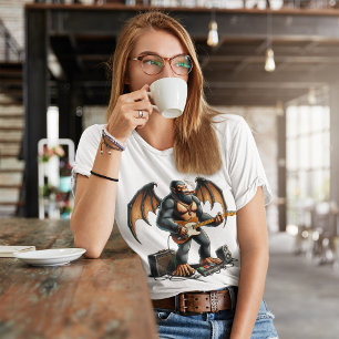 T-shirt Frotter des écharpes de pied sur la guitare