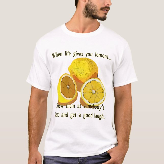 T-shirt Fruit jaune drôle d'humour foncé de citrons de la (Devant)