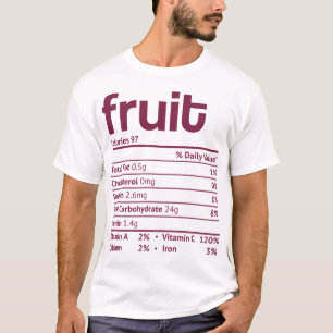 T-shirt Fruit Nutrition Fact Drôle Thanksgiving Noël