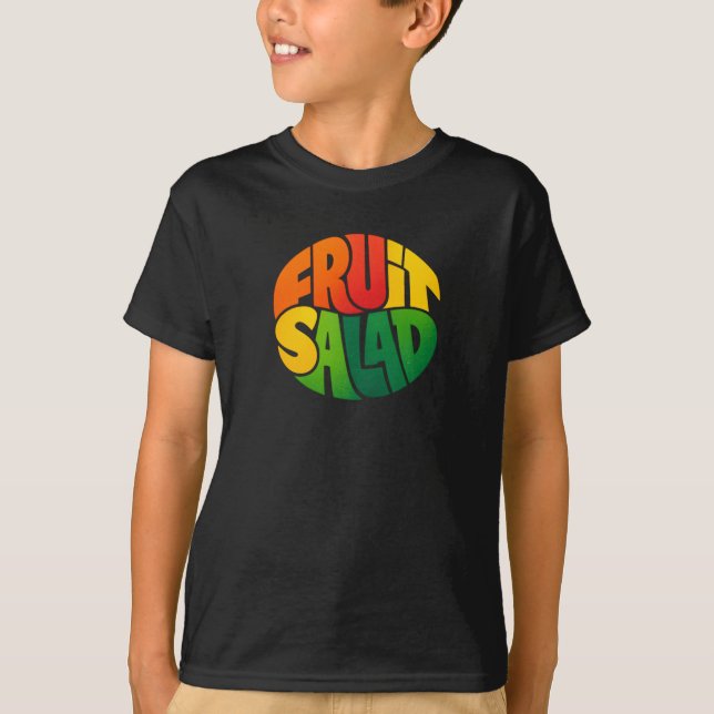 T-shirt FRUIT SALAD – Bold Circular Typography Design (Devant)