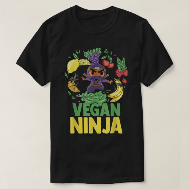 T-shirt Fruit Vegan Ninja Vegetarian Foodies T-S (Design devant)