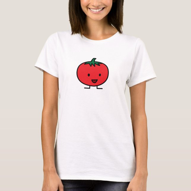 T-shirt Fruit végétal rouge de tomate heureuse (Devant)