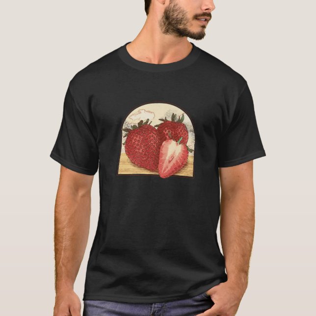 T-shirt Fruit Vintage fraise fraises Alimentation Delicio (Devant)