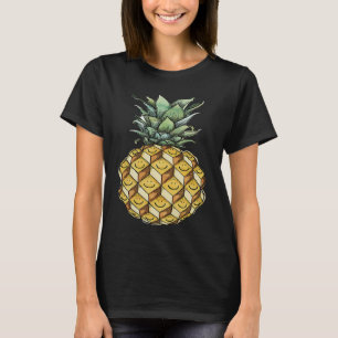 T-shirt fruité ananas sourire visage vert jaune fruit h