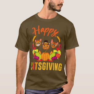 T-shirt Fruits citrouilles Chat Façades Bon thanksgiving J
