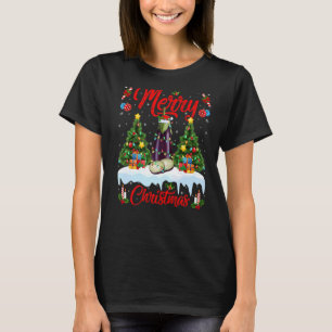 T-shirt Fruits d'aubergine Lumières Xmas Tree Père Noël Eg