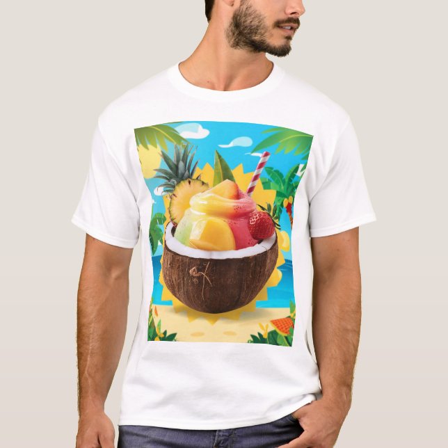 T-shirt Fruits en noix de coco avec une scène agréable (Devant)