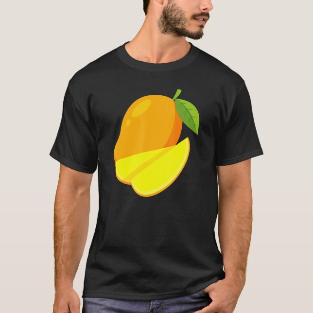 T-shirt Fruits tropicaux de Mango jaune Vegan végétarien v (Devant)