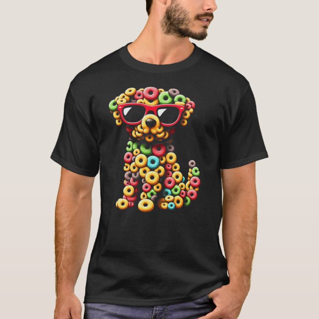 T-shirt Fruity Feline Fun Fruit Loops Cat (Devant)