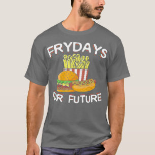 T-shirt Fryday Burger Hot Dog and Fries for Fast Food