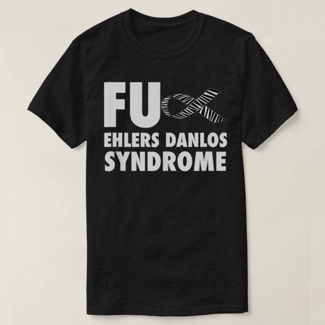 T-shirt FU Ehlers Syndrome de Danlos Zebra Ruban EDS (Design devant)