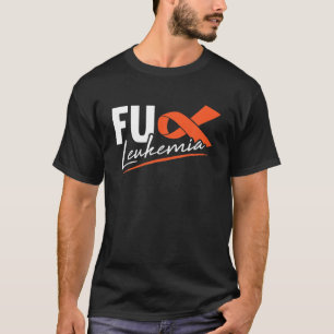 T-shirt FU Leukemia Sarcasm Orange Ribbon Funny Cadeau com