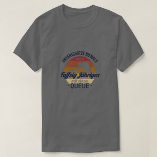T-shirt Fuffzig Jdhriger mit Queue Billiard Snooker 50e