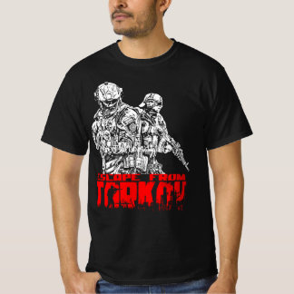 T-shirt Fuir de Tarkov blanc et rouge