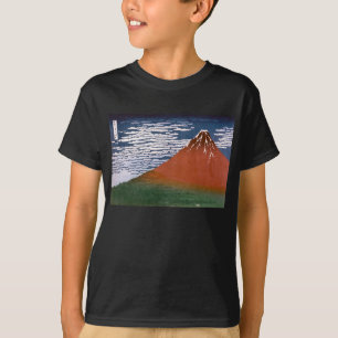 T-shirt Fuji rouge, Aka Fujiyama Volcan Katsushika Hokusai