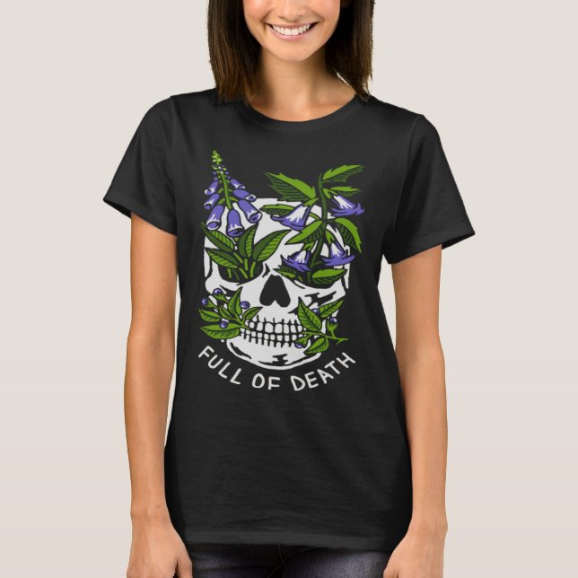 T-shirt Full Of Death  Skull Botanical (Devant)