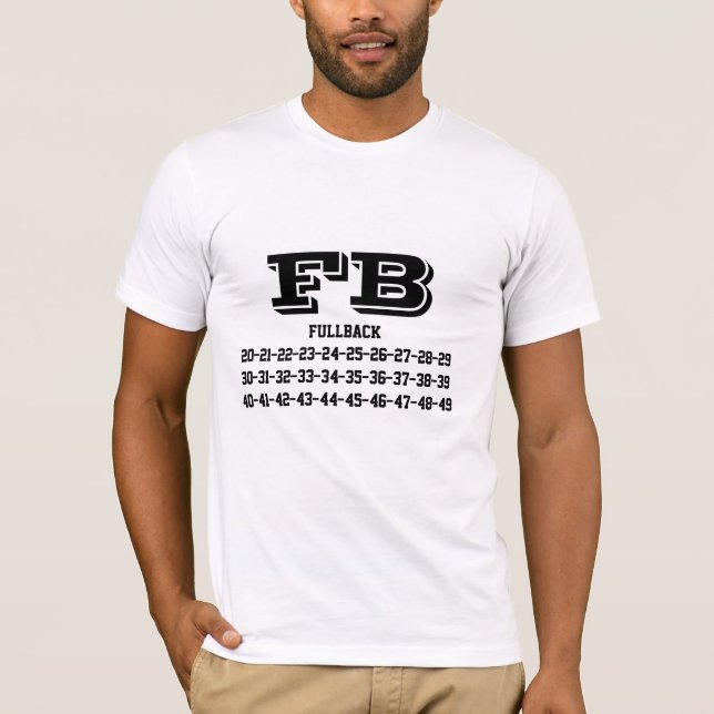 T-shirt Fullback jersey numbers (Devant)