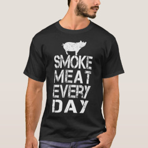 T-shirt Fumée amusante Viande tous les jours Père papa Bbq