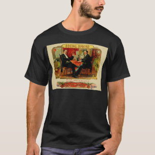 T-shirt FUMÉE SOCIALE d'étiquette vintage de boîte à