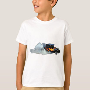 T-shirt Fumer Flaming Vintage Car