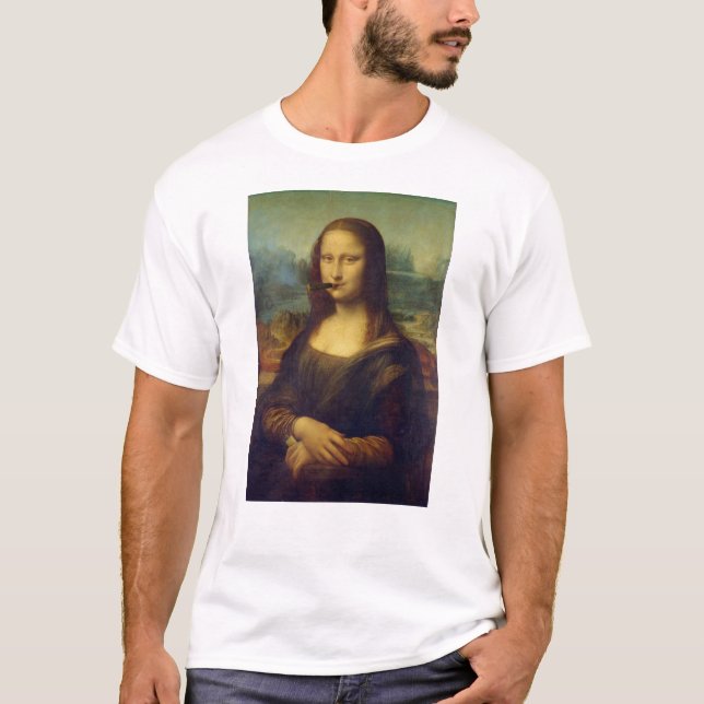 T-shirt Fumeur de cigar Lover Mona Lisa Fumer de l'art amu (Devant)