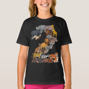T-shirt Fun 2e Anniversaire Safari Zoo Animaux Figures Enf