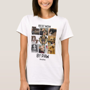 T-shirt Fun Best Mom By Paw Custom 9 Photo Collage