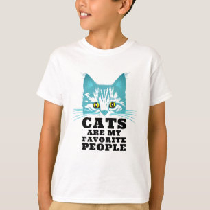 T-shirt Fun Cats Sont Mon Favori Moderne Noir Gras Script