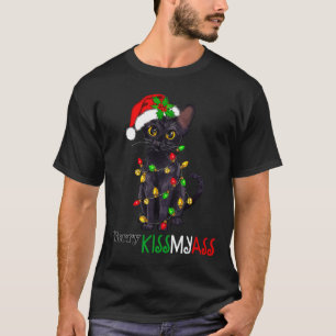 T-shirt Fun Chat Noir Merry Kissmyass Xmas Pyjamas Chritue