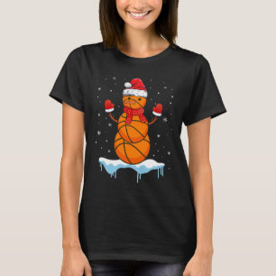 T-shirt Fun Christmas Basket Père Noël Snowman