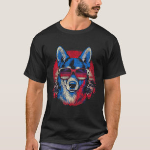 T-shirt Fun Cool Siberian Husky portant des lunettes de so