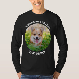 T-shirt Fun Custom Pet Photo Circle World's Best Chien Pap