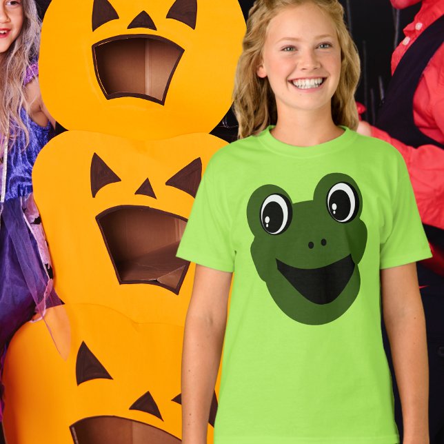 T-shirt Fun Cute grenouille Face Costume d'Halloween facil (Créateur téléchargé)